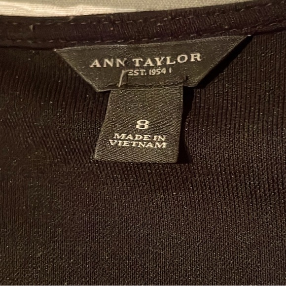 Ann Taylor 8 Black Dress over-knee, Full Length Gold Zip Front closure sleeves - Picture 2 of 13